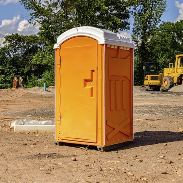 how often are the portable restrooms cleaned and serviced during a rental period in Badger South Dakota